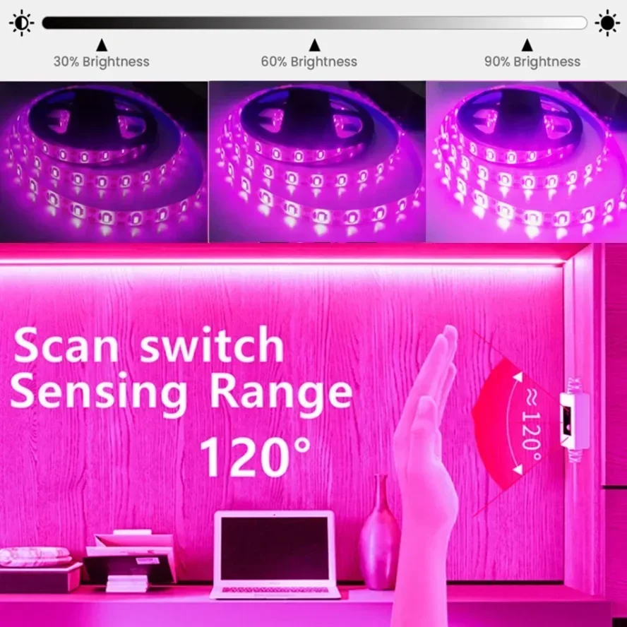 Led Plant Light Strip - USB اللمس التبديل عكس الضوء 5