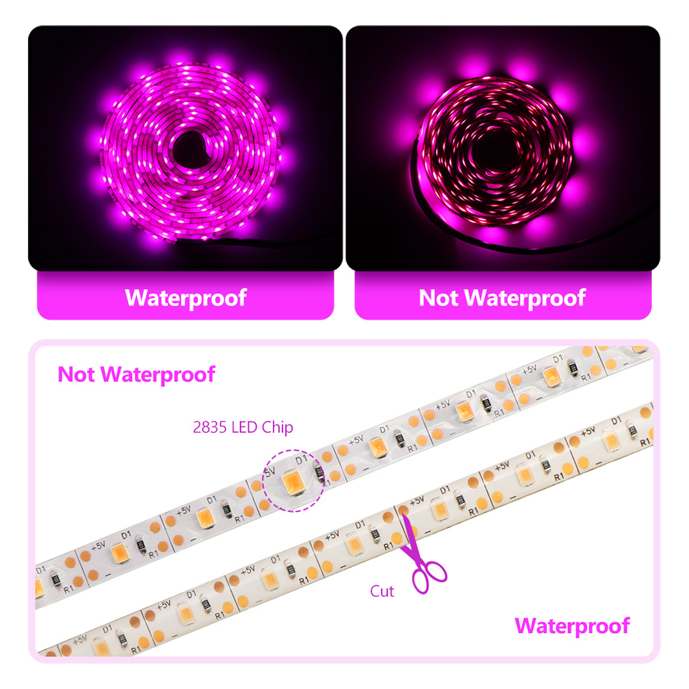 USB الطيف الكامل LED تنمو شرائ - مراجعة Led Plant Light Strip وسعره